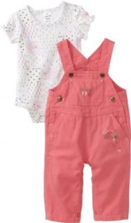 Carhartt Baby girls Infant Washed Bib Overall Set, Confetti, 3 Months Clothing