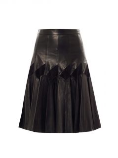 Leather & suede pleat skirt  Derek Lam