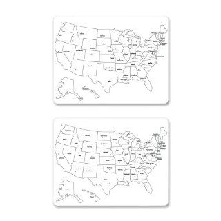 Chenille Kraft Company Whiteboard, Usa Map, Large, 23 5/8"X18", 2 Sided, White  Dry Erase Boards 