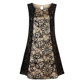 Yumi Black Sequin flower dress
