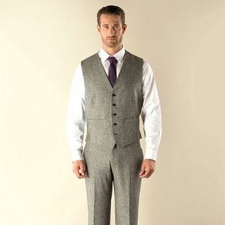 Stvdio by Jeff Banks Grey donegal 5 button modern fit suit waistcoat