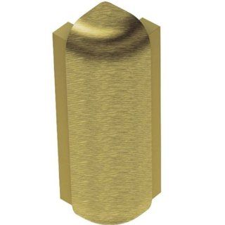 RONDEC STEP   90 Degree Outside Corner   For 5/16" Thick Tile   1 1/2" Face Height   Brushed Brass Anodized Aluminum   Ducting Components  