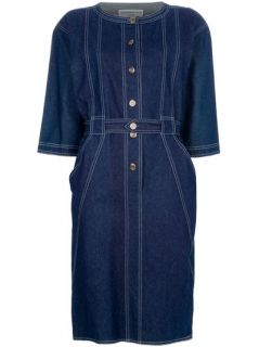 Christian Aujard Vintage Stitch Seam Belted Dress