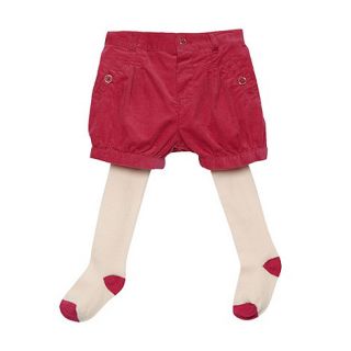 Baker by Ted Baker Babies dark pink cord shorts and tights set