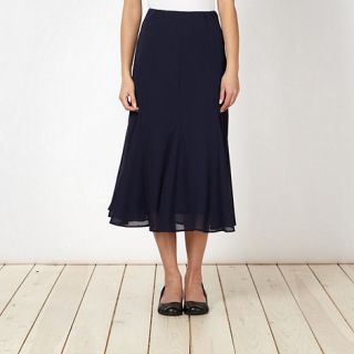 Classics Navy pleated midi skirt