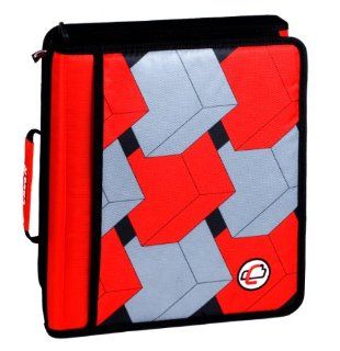 Case It Z Binder Two in One 1.5 Inch D Ring Zipper Binder, Red Print (Z 175 RED P)  Office D Ring And Heavy Duty Binders 