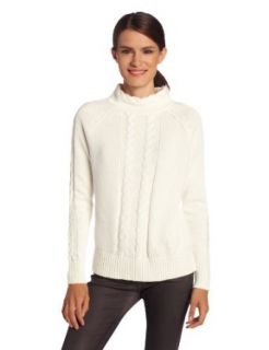 Pendleton Women's Petite Cable Twist Pullover Sweater, Ivory, Medium