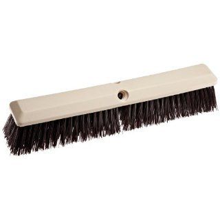 Weiler 42168 Polystyrene Coarse Sweep Floor Brush with Wood Handle, 2 1/2" Handle Width, 24" Overall Length, Natural Push Brooms