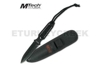 MT 271. M Tech Boot Knife 7.5" Overall M Tech Boot Knife. All Black Stainless Steel Blade with Honey Comb Pattern Design on Blade and Handle. Cord wrapped Handle. 7.5" Overall with Case KNIFE fixed blade knife hunting sharp edge steel  Sports &a