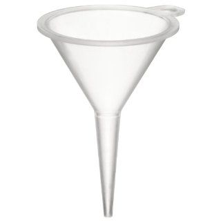 Azlon 542365 03 HDPE Economy Lightweight Lab Funnel, 5mm OD Stem, 40mm Top ID, 62mm Overall Height (Case of 10) Science Lab Filtering Funnels