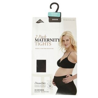 Pack of two black 10D sheer maternity tights
