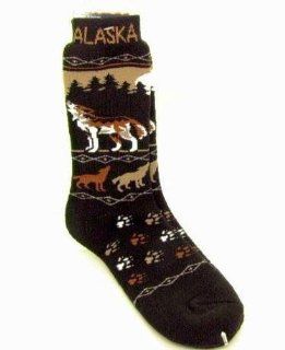 Alaska Novelty Socks Howing Wolf Wolves Unisex 8   11 Plush Boot Sock  Other Products  