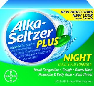 Alka seltzer Plus Night Cold Liquid Gels, 20 Count (Pack of 2) Health & Personal Care