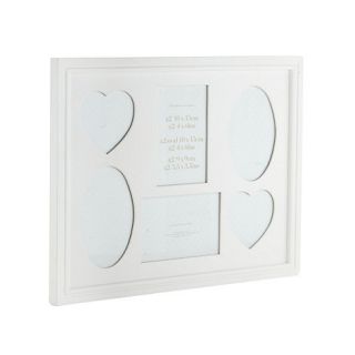 White wooden multi photo frame