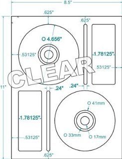 Compulabel Clear Gloss CD/DVD Memorex Labels for Inkjet Printers, 4.625 Inch Permanent Adhesive, 2 Per Sheet, 100 Sheets per Carton 