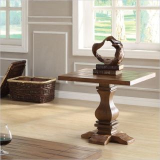 Coaster Occasional Group Traditional Pedestal End Table in Warm Oak   701947