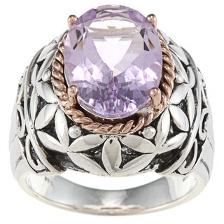Meredith Leigh 14k Yellow Gold and Sterling Silver Pink Amethyst Ring Meredith Leigh Gemstone Rings