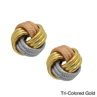 Gioelli 14k Gold Textured Love Knot Earrings Gold Earrings