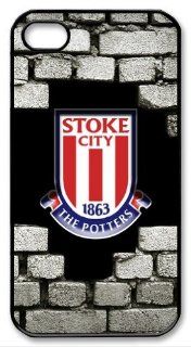Stoke City Logo FC HD image case cover for iphone 4/4S black A Nice Present Cell Phones & Accessories