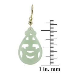 Gems For You 14k Yellow Gold Carved Jade Dangle Earrings Gems For You Gemstone Earrings