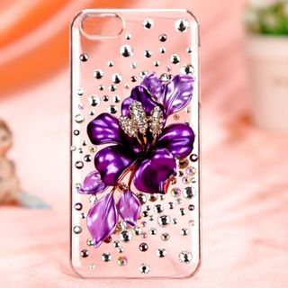 BasAcc Amethyst Amaryllis Flower Crystal Case for Apple iPhone 5 BasAcc Cases & Holders