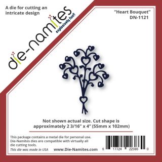 Die Namites Die Heart Bouquet, 2.187"X4" Cutting & Embossing Dies