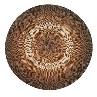 Pinehurst Black/ Chocolate Braided Wool Rug (6' Round) Round/Oval/Square