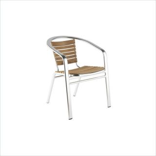 Eurostyle Silva Stacking Teak Outdoor Arm Chair   04101