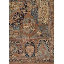 Persian Hand knotted Kashmar Beige/ Blue Wool Rug (9'6 x 12'9) 7x9   10x14 Rugs