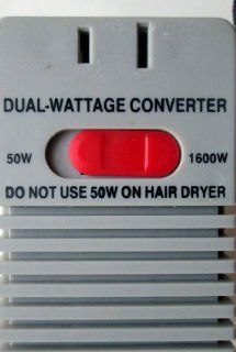 NEW Deluxe Travel Dual Wattage Ranging From 50 1650 W to 0 50 Wattage Convertor US 110/120 V to 220 Volt with Fuse for Overload Protection. 50 to 1650 Watts . Low Watt Setting 0 50 Watts for Contact Len se Sterilizers, Radios, Shavers and Appliances Not Ex