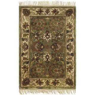 Handmade Heirloom Green/ Ivory Wool Rug (2' x 3') Safavieh Accent Rugs