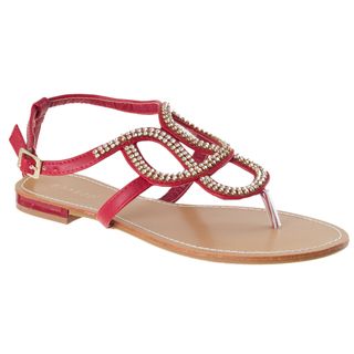 Riverberry Women's 'Bloom 88' Red Rhinestone Sandals Sandals