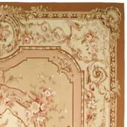 Hand knotted French Aubusson Beige/ Ivory Wool Rug (6' x 9') Safavieh 5x8   6x9 Rugs