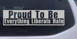 8in X 2in Silver    Proud To Be Everything That Liberals Hate Political Car Window Wall Laptop Decal Sticker Automotive