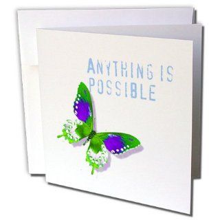 gc_31421_2 Patricia Sanders Creations   Anything is Possible Butterfly Inspirational Quotes   Greeting Cards 12 Greeting Cards with envelopes  Blank Greeting Cards 