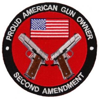 Proud American Gun Owner Second Amendment Embroidered Patch 1911 Pistol Version Apparel Accessories Clothing