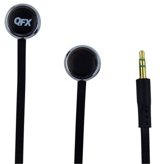 QFX H 102 Stereo Flat Cable Black Earbuds QFX Headphones