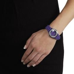 Geneva Platinum Women's Rhinestone Accented Purple/Blue Silicone Watch (Set of 2) Geneva Women's Geneva Watches