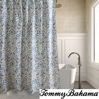 Tommy Bahama Cape Verde Smoke Cotton Shower Curtain Tommy Bahama Shower Curtains