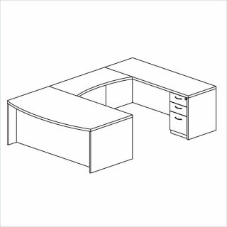 Mayline Mira Desk, Credenza, Bridge and Two (2) Box Box File Pedestals   MEUB3MC