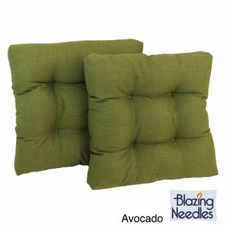 All Weather Solid Colored Square Outdoor Chair Cushions (Set of Two) Blazing Needles Outdoor Cushions & Pillows