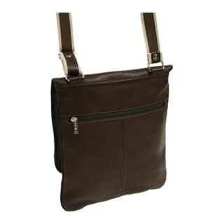Piel Leather Small Vertical Messenger 2817 Chocolate Leather Piel Leather Leather Messenger Bags