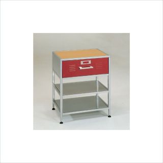 Elite Products Locker 3 Tier Single Drawer Nightstand with 2 Open Shelves   38 6702 997