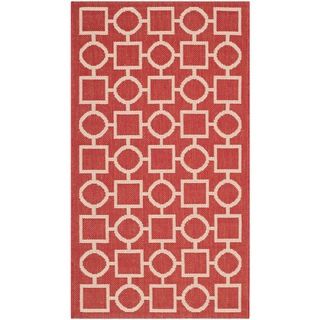 Safavieh Indoor/ Outdoor Courtyard Rectangular Red/ Bone Rug (2' x 3'7) Safavieh Accent Rugs