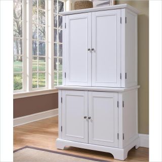 Home Styles Naples Compact Computer Desk and Hutch in White   5530 190