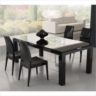 Rossetto Diamond 5 Piece Rectangular Dining Table Set in Black   R700AD2000028 5PcDiningSet PKG