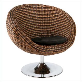 Eurostyle Oliana Lounge Chair in Brown Polyethylene/Chrome   01119PE