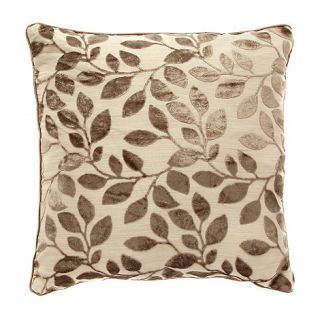 Taupe burnout leaf cushion