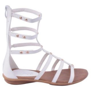 Women's Beston Vegas 01 White Faux Leather Beston Sandals