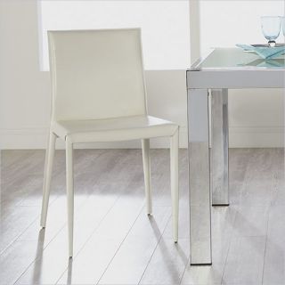 Eurostyle Shen Side Chair in White Leather   02354